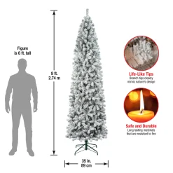 9 ft. Acacia Flocked Slim Tree