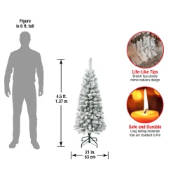 4.5 ft. Acacia Pencil Slim Flocked Tree