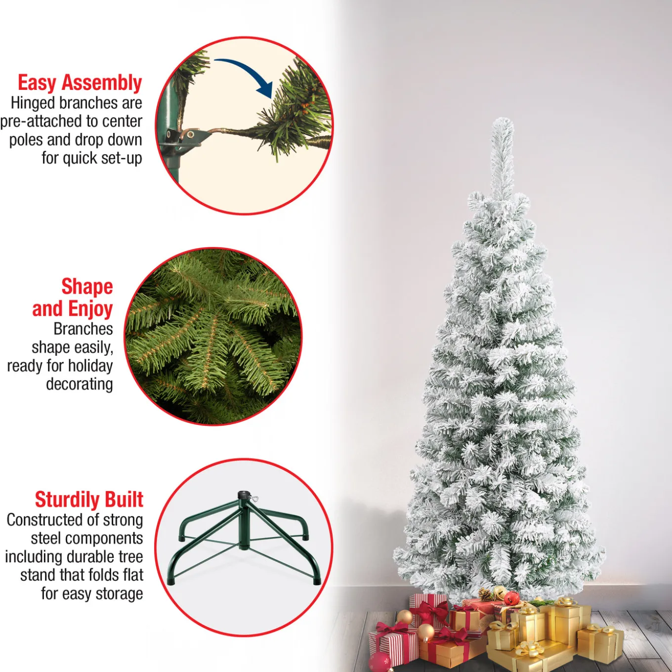 4.5 ft. Acacia Pencil Slim Flocked Tree