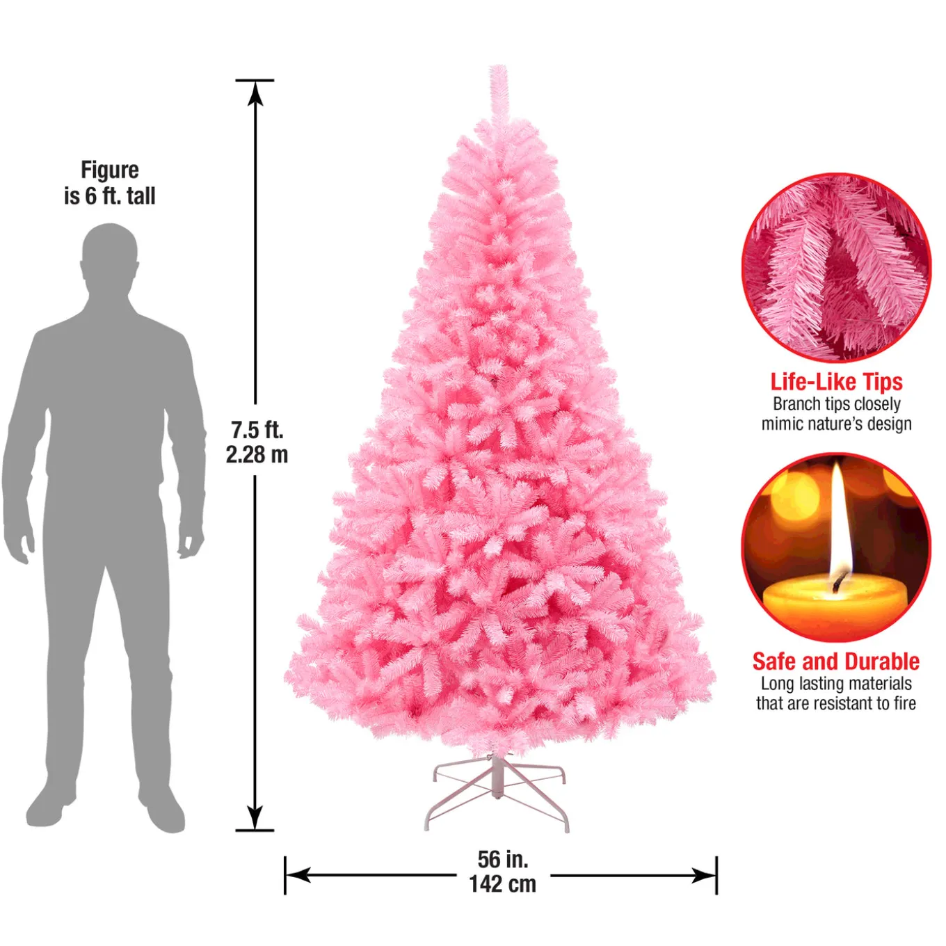 7.5 ft. Color Pop Pink Tree