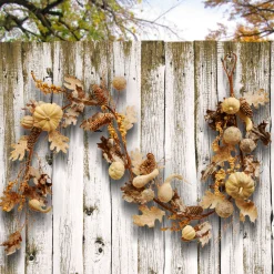 6 ft. Fall Garland with Pumpkins, Gourds, Maple Leaves, Pinecones, Berry Clusters