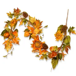 6 ft. Fall Garland with Sunflowers, Pinecones, Berry Clusters, Maple Leaves
