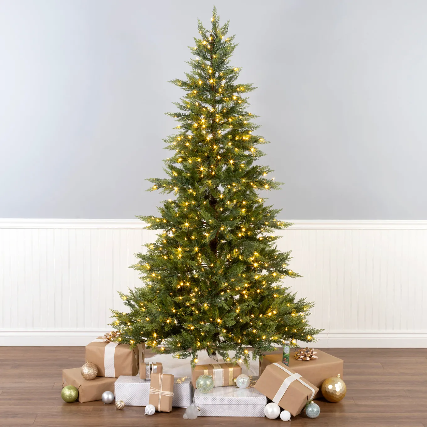 7.5 ft. Festive Fern Tree with Clear Lights