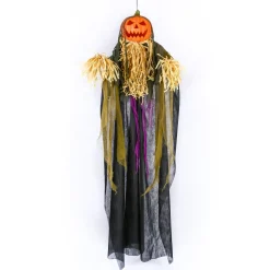 6 ft. Halloween Pre-Lit Sound Activated Animated Hanging Scarecrow with LED Lights