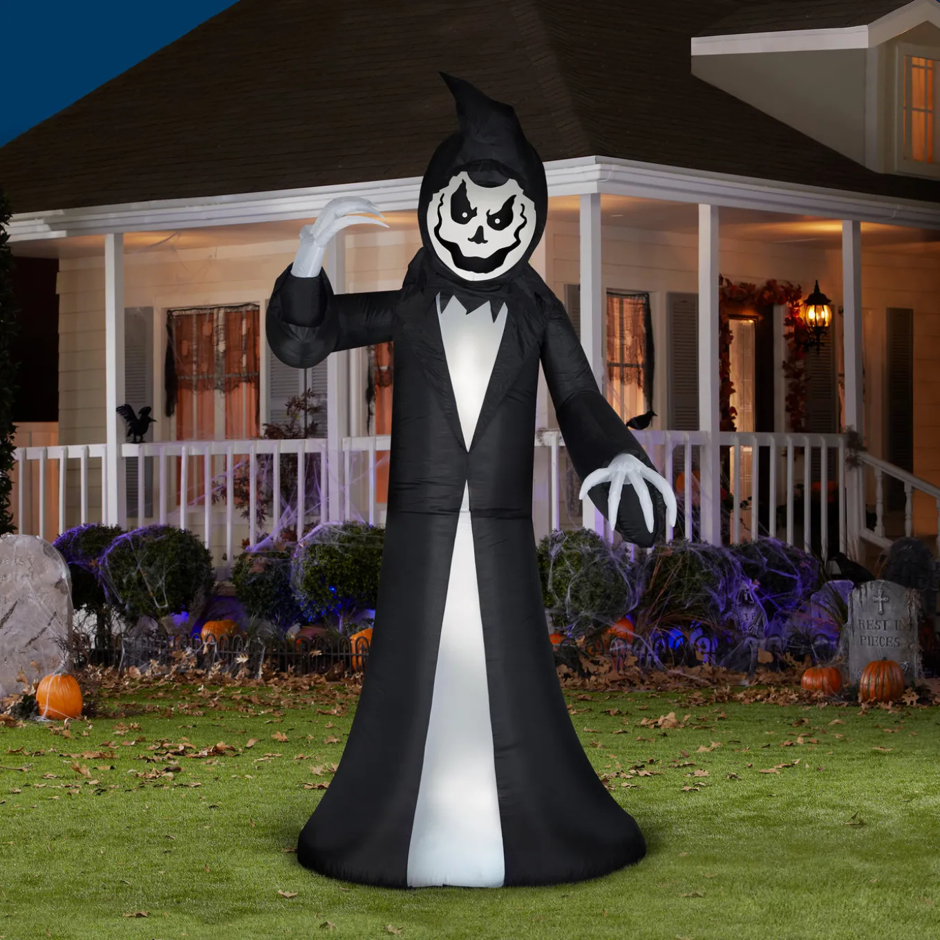 9.5 ft. Halloween Turning Head Reaper Inflatable and Animated Decoration
