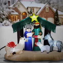 6.5 ft Inflatable Nativity Scene with LED Lights