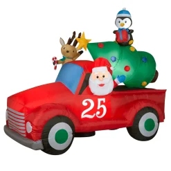 8 ft. Inflatable Santa in Vintage Pickup Truck with LED Lights