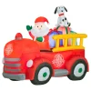 6 ft. Inflatable Santa in Vintage Firetruck with LED Lights