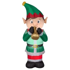 6 ft. Inflatable Trumpet Playing Elf with LED Lights