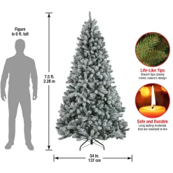 7.5 ft. North Valley Spruce Tree with Snow Dusted Braches