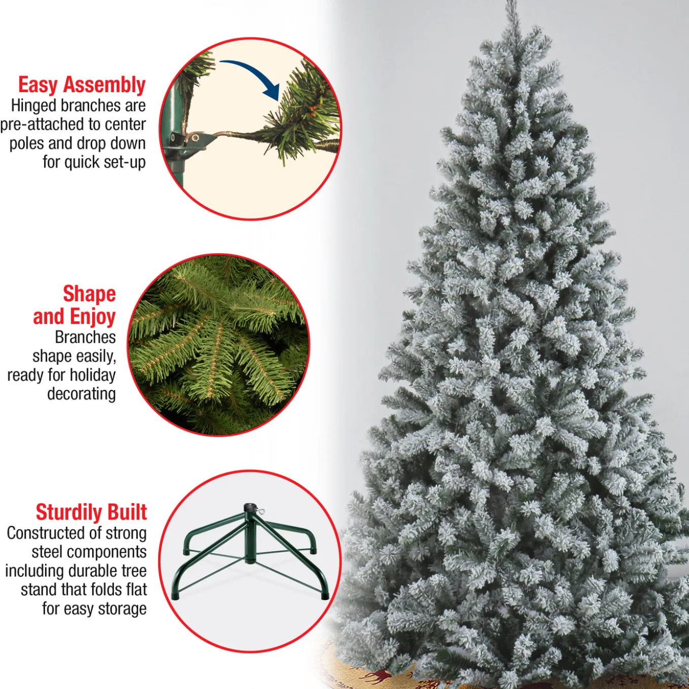 7.5 ft. North Valley Spruce Tree with Snow Dusted Braches