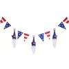 6 ft. Patriotic Flags and Blue Gnomes Garland