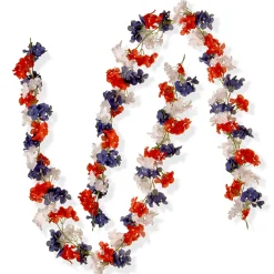 6 ft. Patriotic Hydrangea Garland, 2-Pack