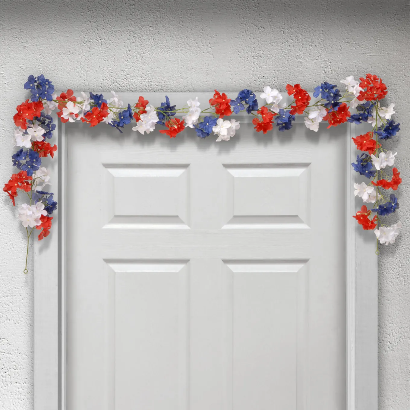6 ft. Patriotic Hydrangea Garland, 2-Pack