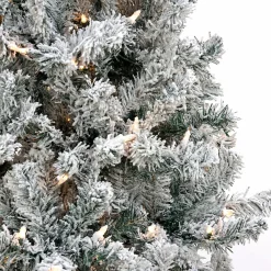 6 ft. Pre-Lit Acacia Flocked Tree with Clear Lights