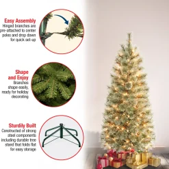 4.5 ft. Pre-Lit Arcadia Pine Cashmere Slim Tree with Clear Lights