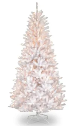 6.5 ft. Pre-Lit Asbury White Fir Slim Tree
