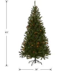 6 ft. Pre-Lit Aspen Spruce Slim Tree with Multicolor Lights