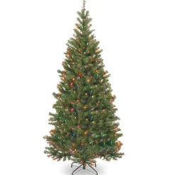 7 ft. Pre-Lit Aspen Spruce Slim Tree with Multicolor Lights