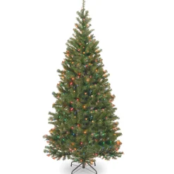7.5 ft. Pre-Lit Aspen Spruce Slim Tree with Multicolor Lights