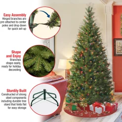 7.5 ft. Pre-Lit Aspen Spruce Slim Tree with Multicolor Lights