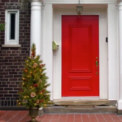 4 ft. Pre-Lit Bristle Berry Tree with Clear Lights