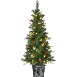 5 ft. Pre-Lit Buzzard Pine Slim Tree with LED Lights