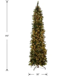 9 ft. Pre-Lit Carolina Pine Slim Tree with Clear Lights