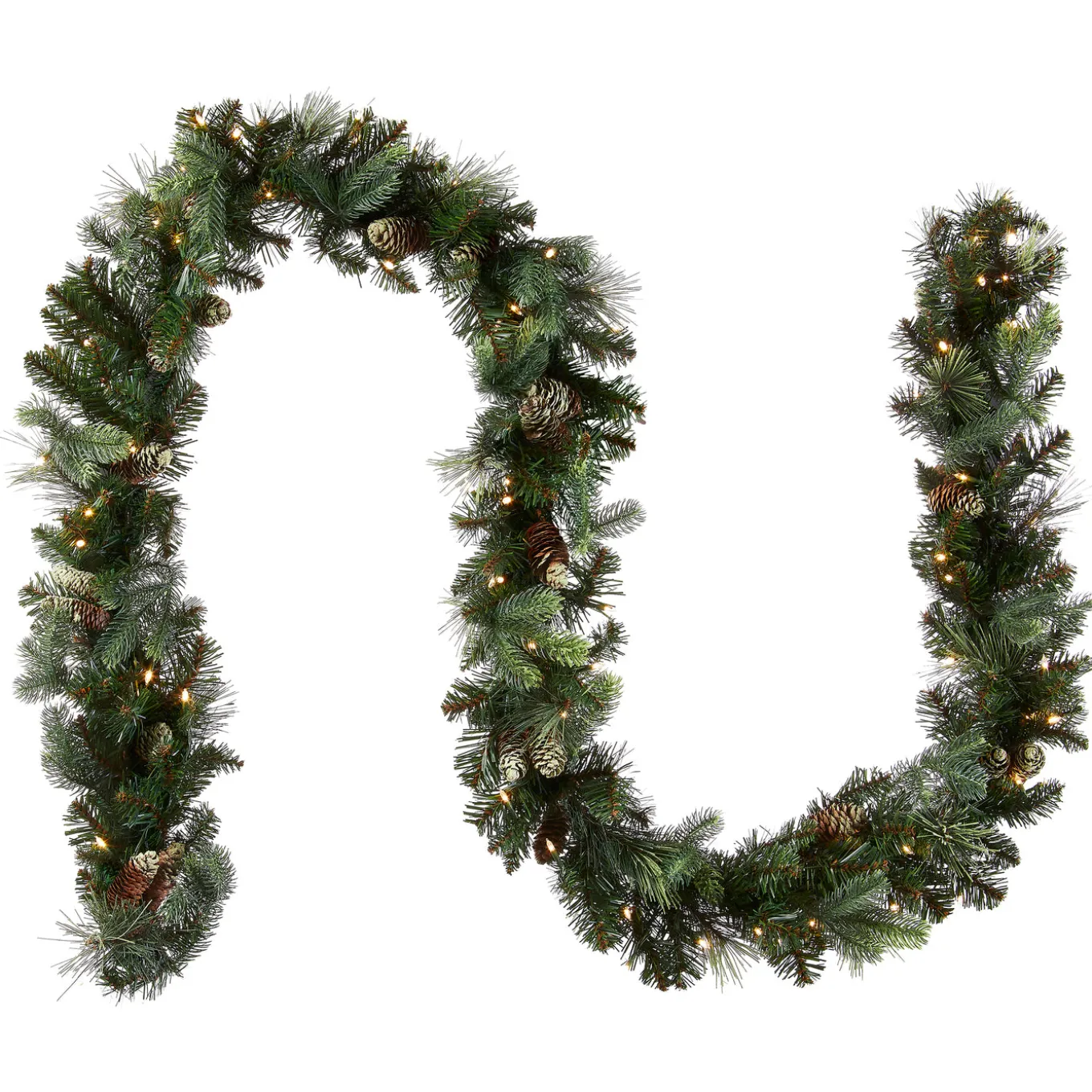 9 ft. Pre-Lit Carolina Pine Garland with Clear Lights