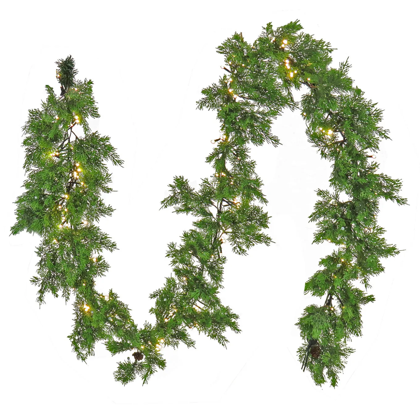 9 ft. Pre-Lit Cedar Garland with Warm White LED Lights