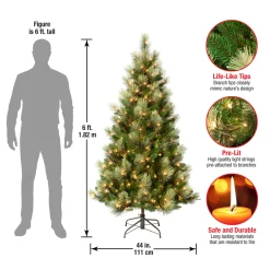 6 ft. Pre-Lit Charleston Pine Slim Tree with Clear Lights