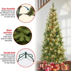 7.5 ft. Pre-Lit Charleston Pine Slim Tree with Clear Lights