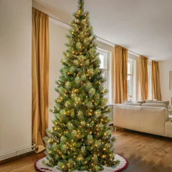 9 ft. Pre-Lit Charleston Pine Slim Tree with Clear Lights