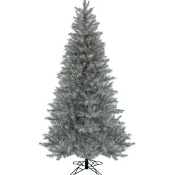 7.5 ft. Pre-Lit Christmas Crystal Pine Silver Metallic Tree