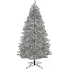 7.5 ft. Pre-Lit Christmas Matt Silver Metallic Tree