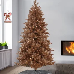 7.5 ft. Pre-Lit Christmas Rose Gold Metallic Tree
