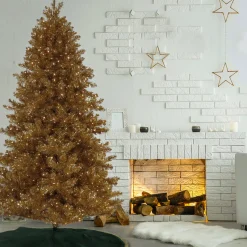 7.5 ft. Pre-Lit Christmas True Gold Metallic Tree