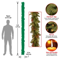 9 ft. Pre-Lit Classical Collection Garland with Clear Lights