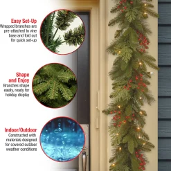 9 ft. Pre-Lit Classical Collection Garland with Clear Lights