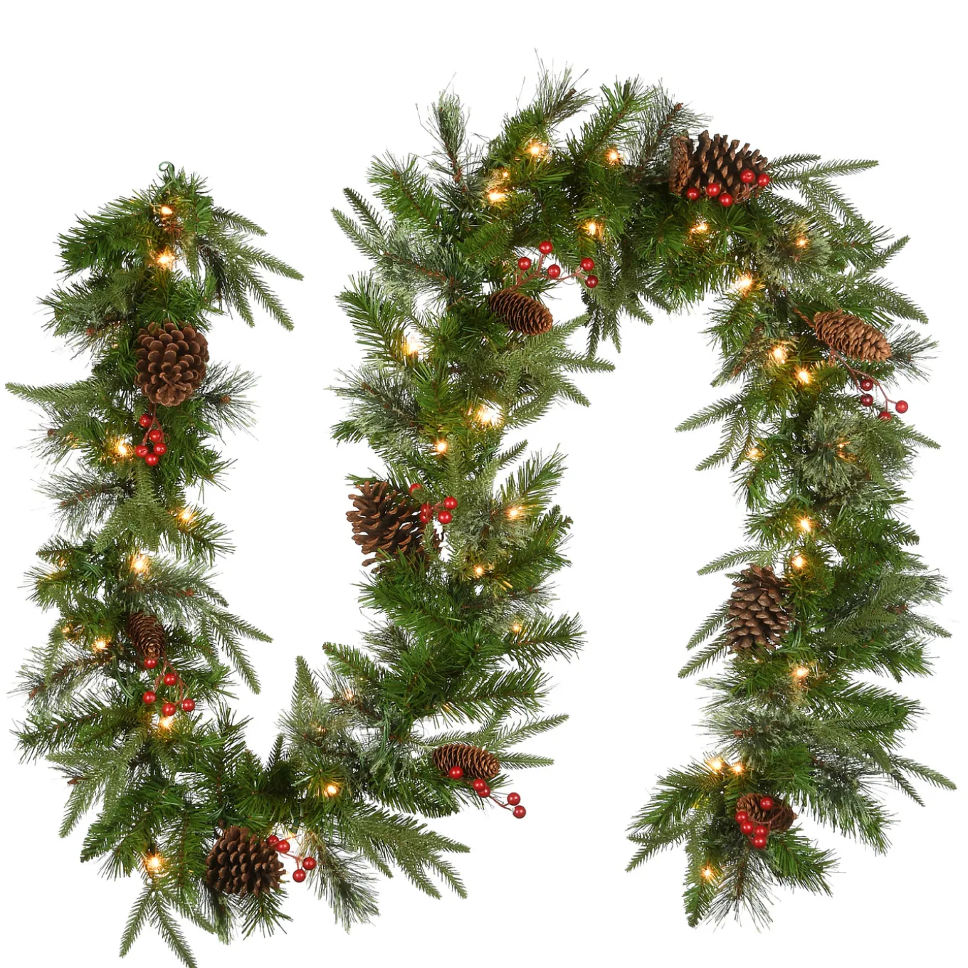 9 ft. Pre-Lit Colonial Fir Garland with Clear Lights