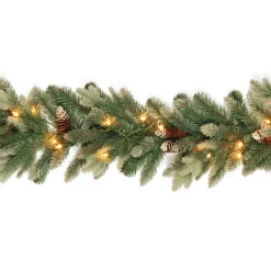 9 ft. Pre-Lit Copenhagen Spruce Garland with Clear Lights, Plug-In