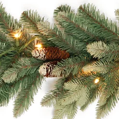 9 ft. Pre-Lit Copenhagen Spruce Garland with Clear Lights, Plug-In