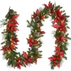 9 ft. Pre-Lit Decorative Collection Garland with Clear Lights