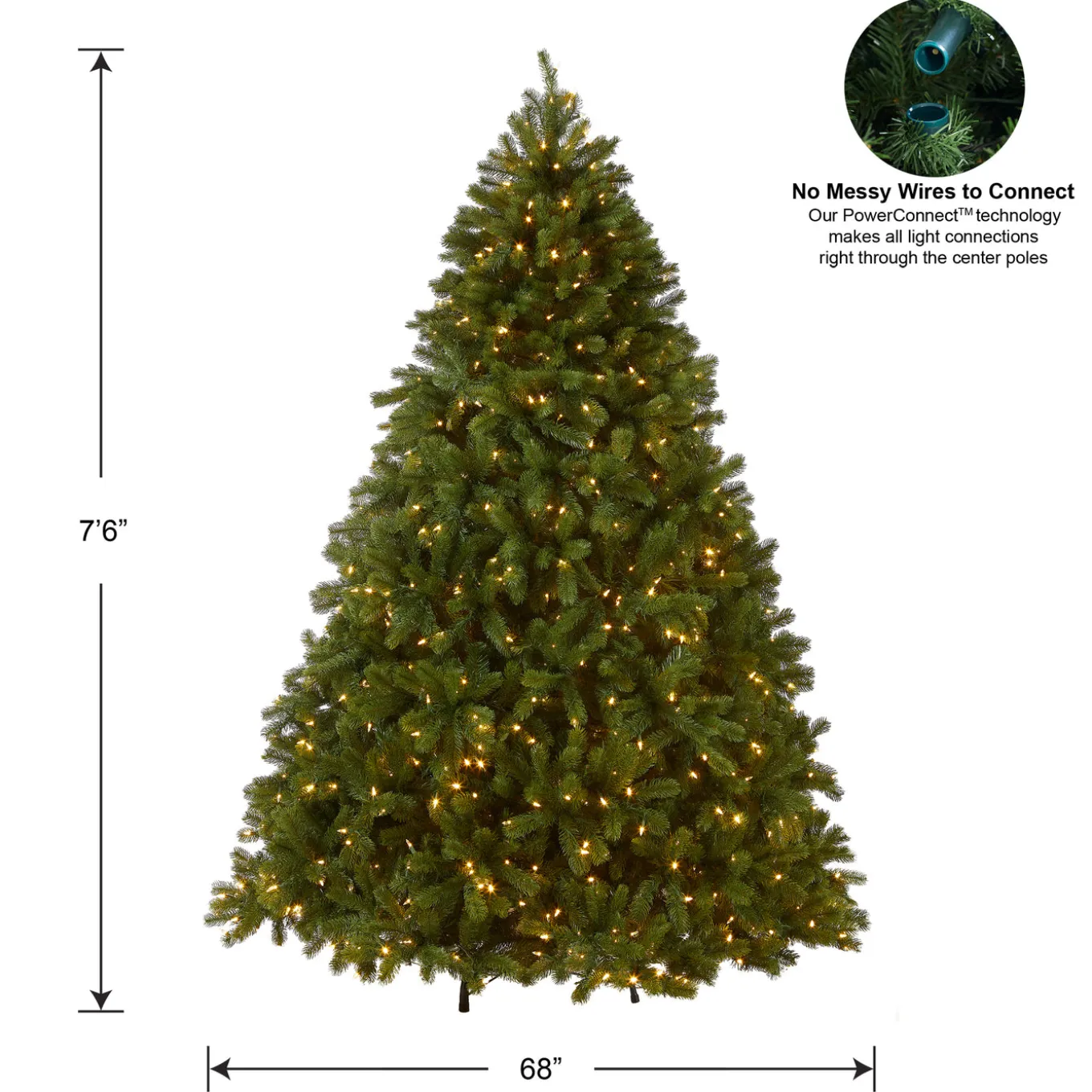 7.5 ft. Pre-Lit Deluxe Downswept Douglas Fir Tree with PowerConnect Dual Color LED Lights