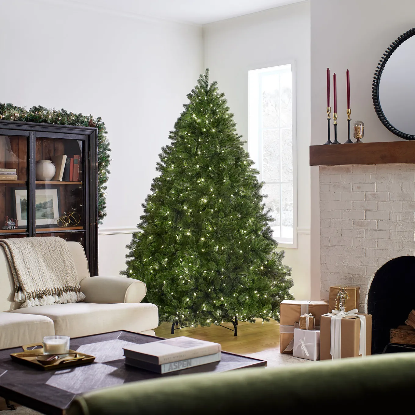 7.5 ft. Pre-Lit Deluxe Downswept Douglas Fir Tree with PowerConnect Dual Color LED Lights