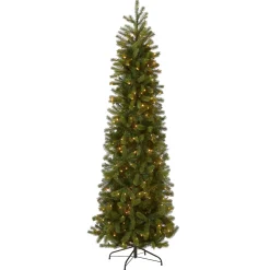 7.5 ft. Pre-Lit Downswept Douglas Fir Pencil Slim Tree with Clear Lights