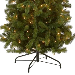 7.5 ft. Pre-Lit Downswept Douglas Fir Pencil Slim Tree with Clear Lights