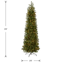 6.5 ft. Pre-Lit Downswept Douglas Fir Pencil Slim Tree with Clear Lights