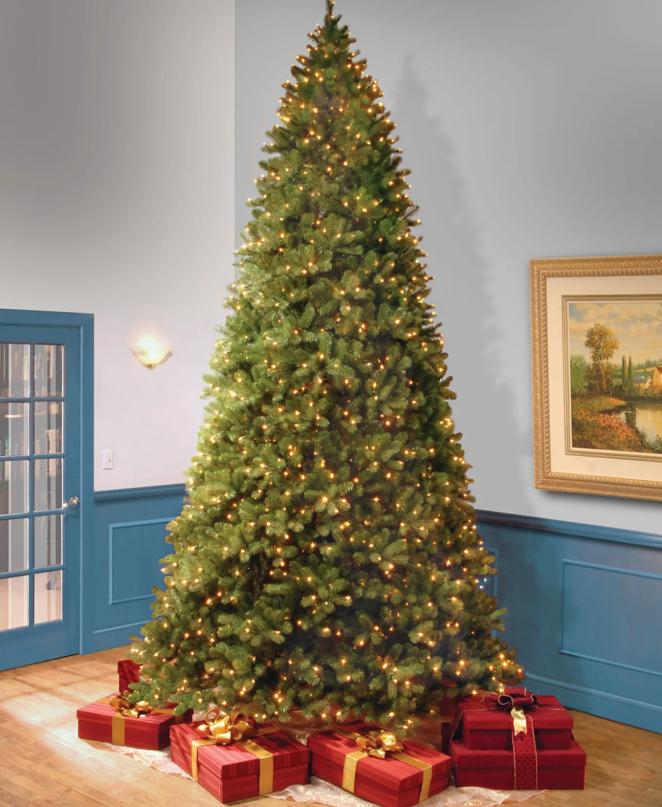 12 ft. Pre-Lit Downswept Douglas Fir Tree with Clear Lights