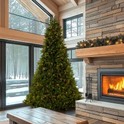 10 ft. Pre-Lit Downswept Douglas Fir Tree with Dual Color LED Lights